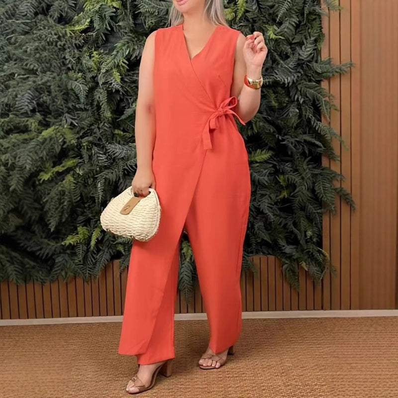 💖 Salopetă casual pentru femei cu decolteu scoop