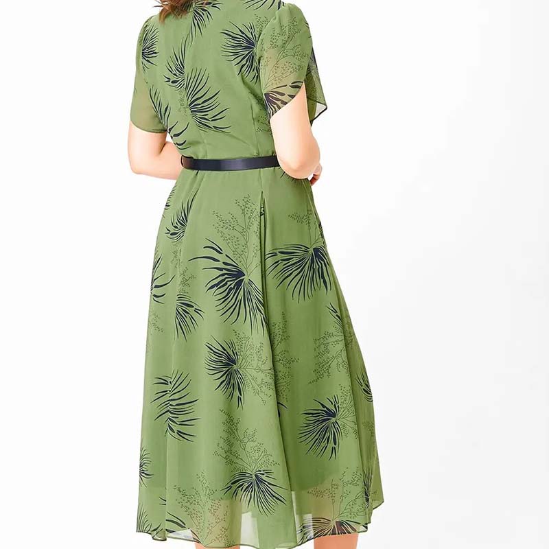 👗 Rochie din sifon cu decolteu rotund (cu curea)