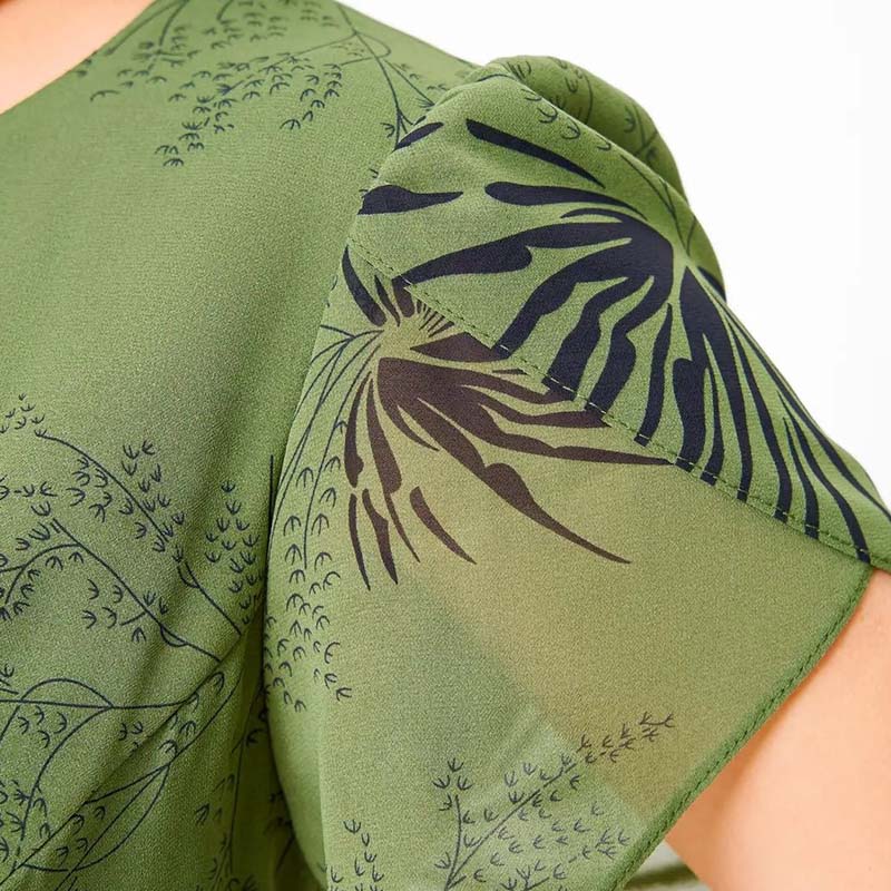 👗 Rochie din sifon cu decolteu rotund (cu curea)