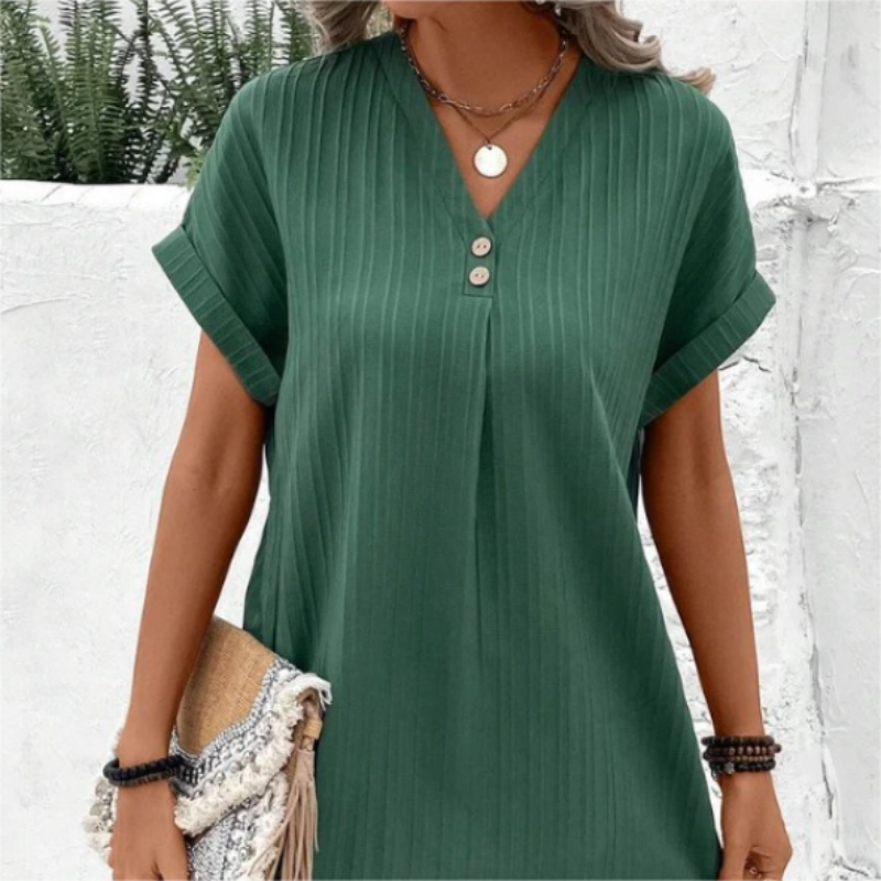 ⏳Vânzare fierbinte de vară 49% OFF🔥Rochie minimalistă de damă, cu gât în V și culoare uni🌸💃