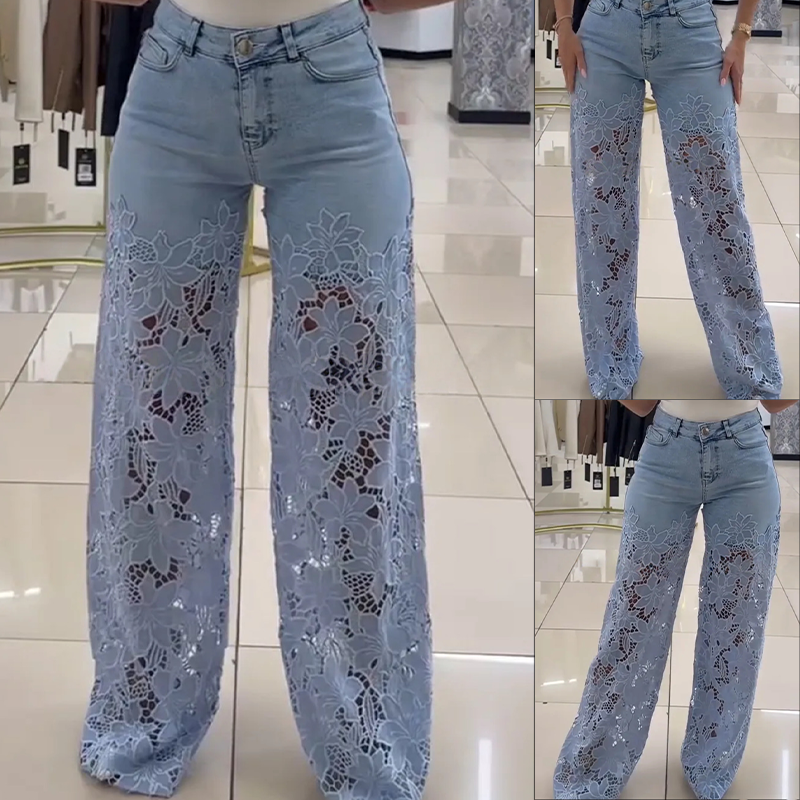👖Fashionable dantelă patch-uri blugi denim