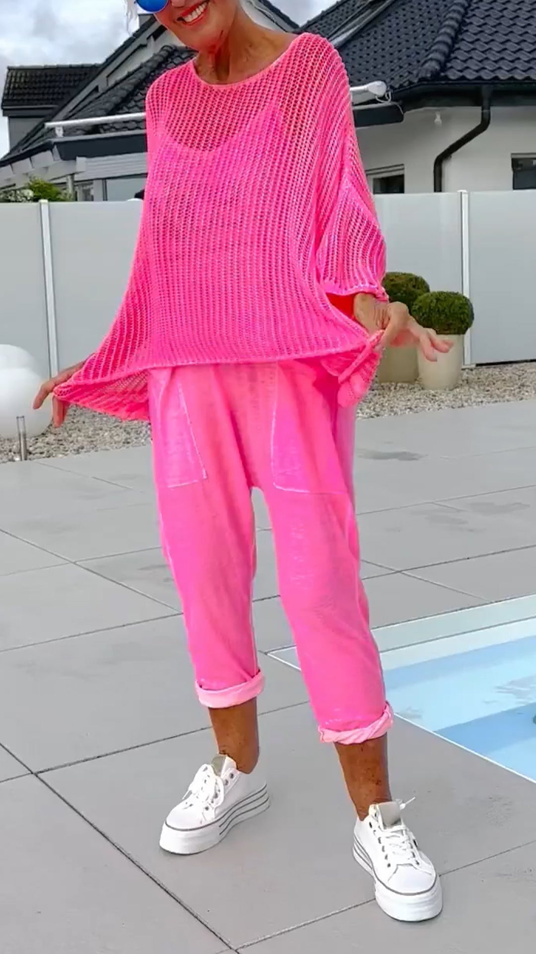 🌸Salopeta pentru femei + top casual cu șal cu decupaj