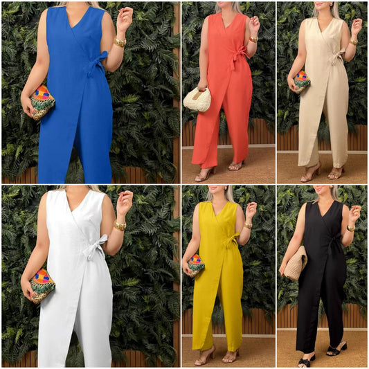 💖 Salopetă casual pentru femei cu decolteu scoop