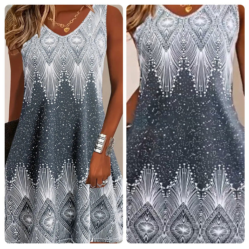 👗 Rochie casual fără mâneci în stil etnic🎊