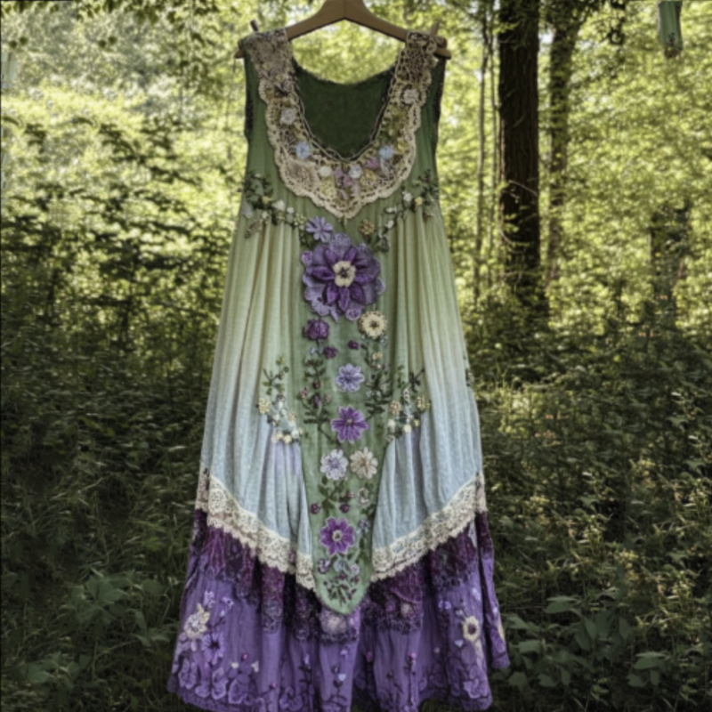 🔥 Rochie fără mâneci imprimată cu flori de epocă 🍃👗